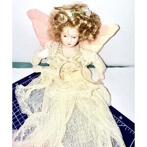 porcelain doll angel ornament Blond